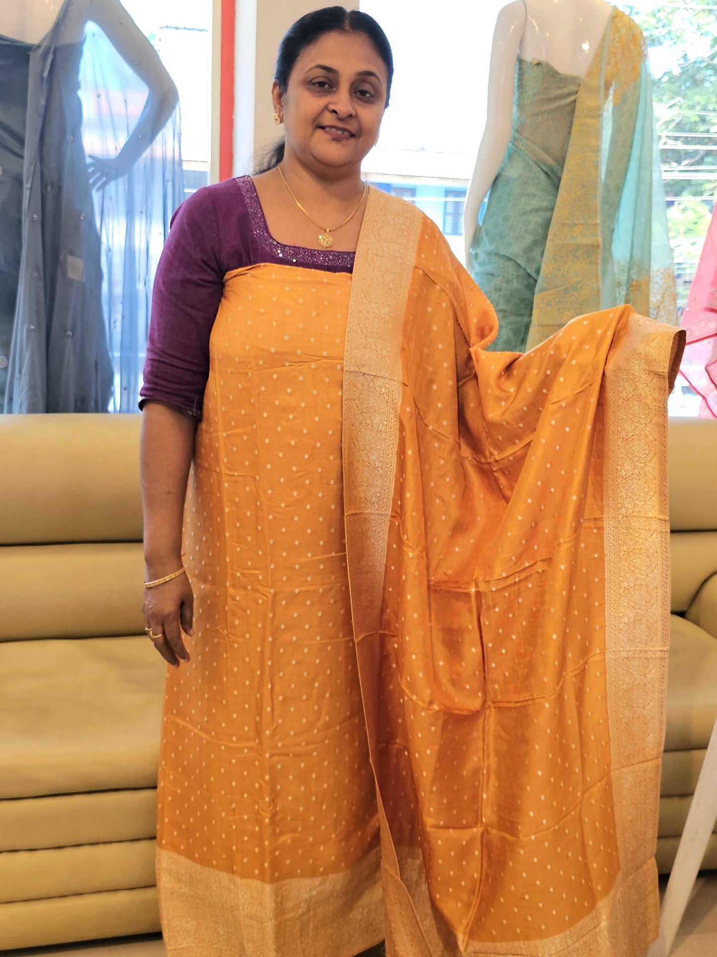 Soft Silk Banarasi Salwar Silver MF12