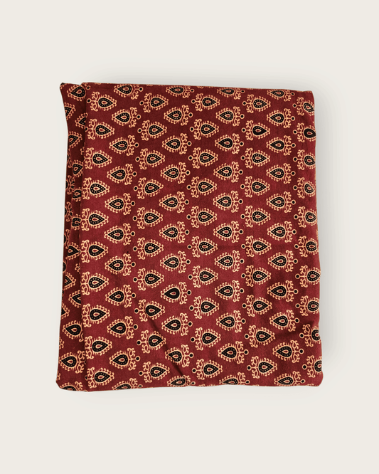 Ajrakh Gurjari Handblock Cotton Material