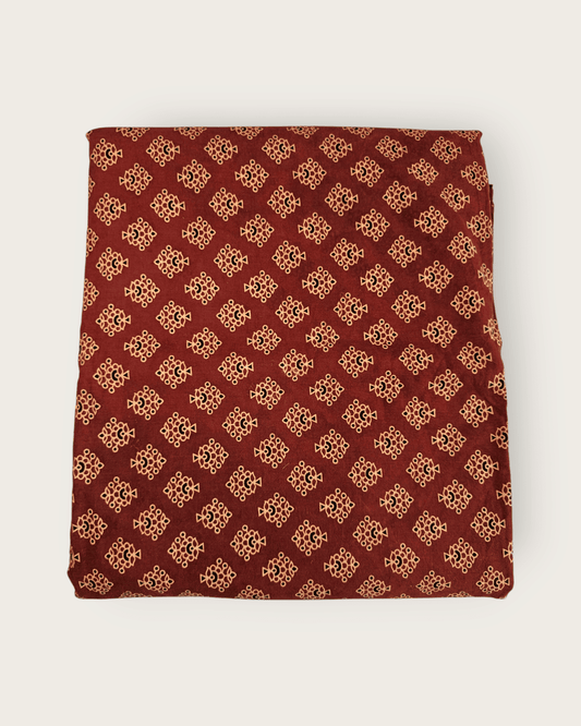 Ajrakh Gurjari Handblock Cotton Material