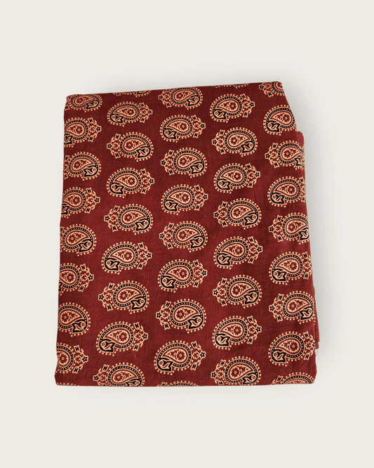 Ajrakh Gurjari Handblock Cotton Material