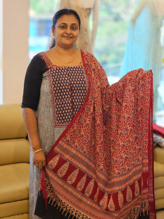 Cotton Salwar Material With Semi Modal Duppata MF02
